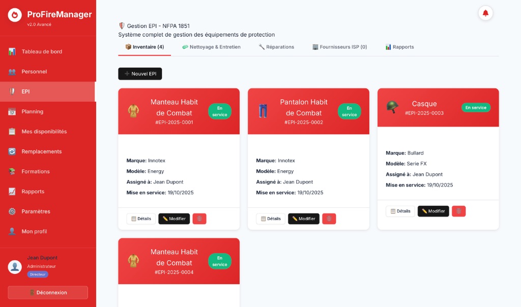 Gestion des EPI