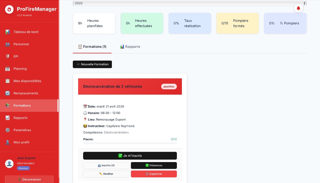 Gestion des formations