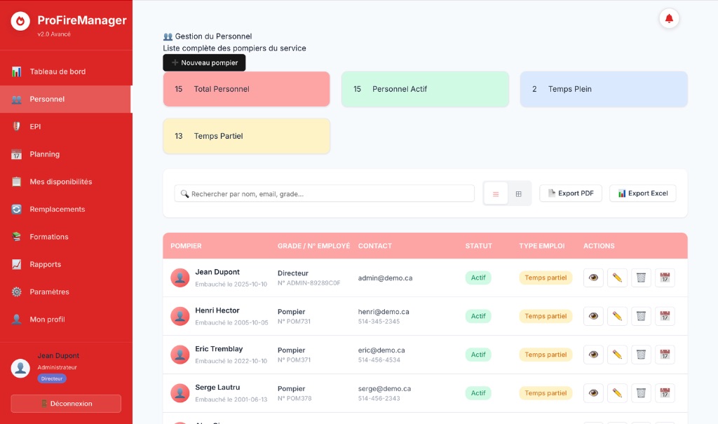 Gestion du personnel